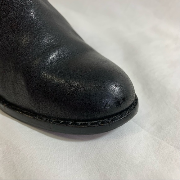 Arturo Chiang Black Leather Boots chunky heel, block heel, zipper, western, 6 - Picture 12 of 16